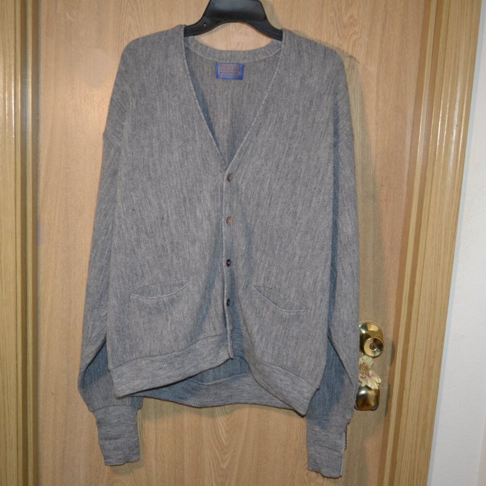 Pendleton Classic Closet Staple Academia Pure Virgin Wool Gray Cardigan